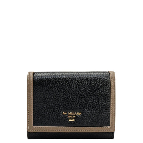 Wax Leather Ladies Wallet - Black