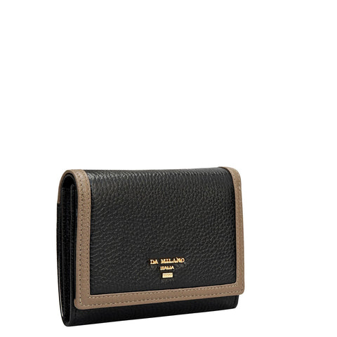 Wax Leather Ladies Wallet - Black