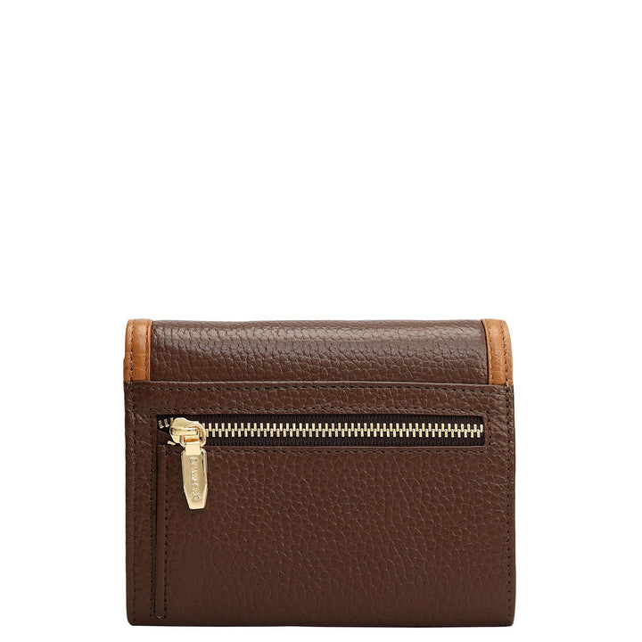 Wax Leather Ladies Wallet - Mocha