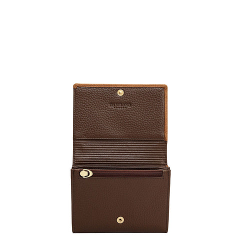 Wax Leather Ladies Wallet - Mocha