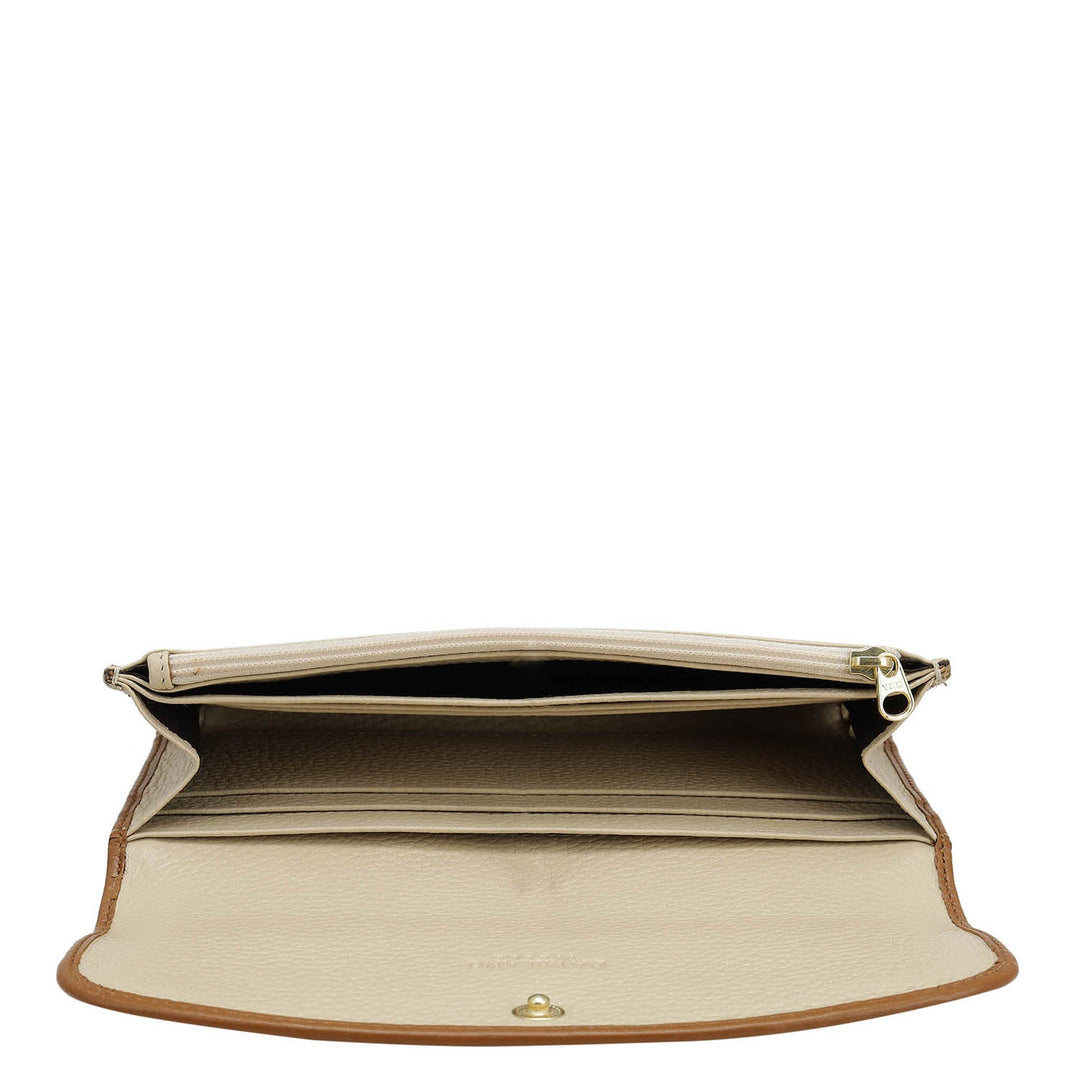 Wax Leather Ladies Wallet - Dove
