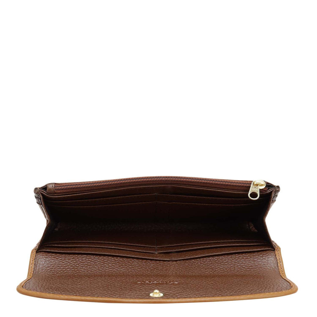 Wax Leather Ladies Wallet - Espresso