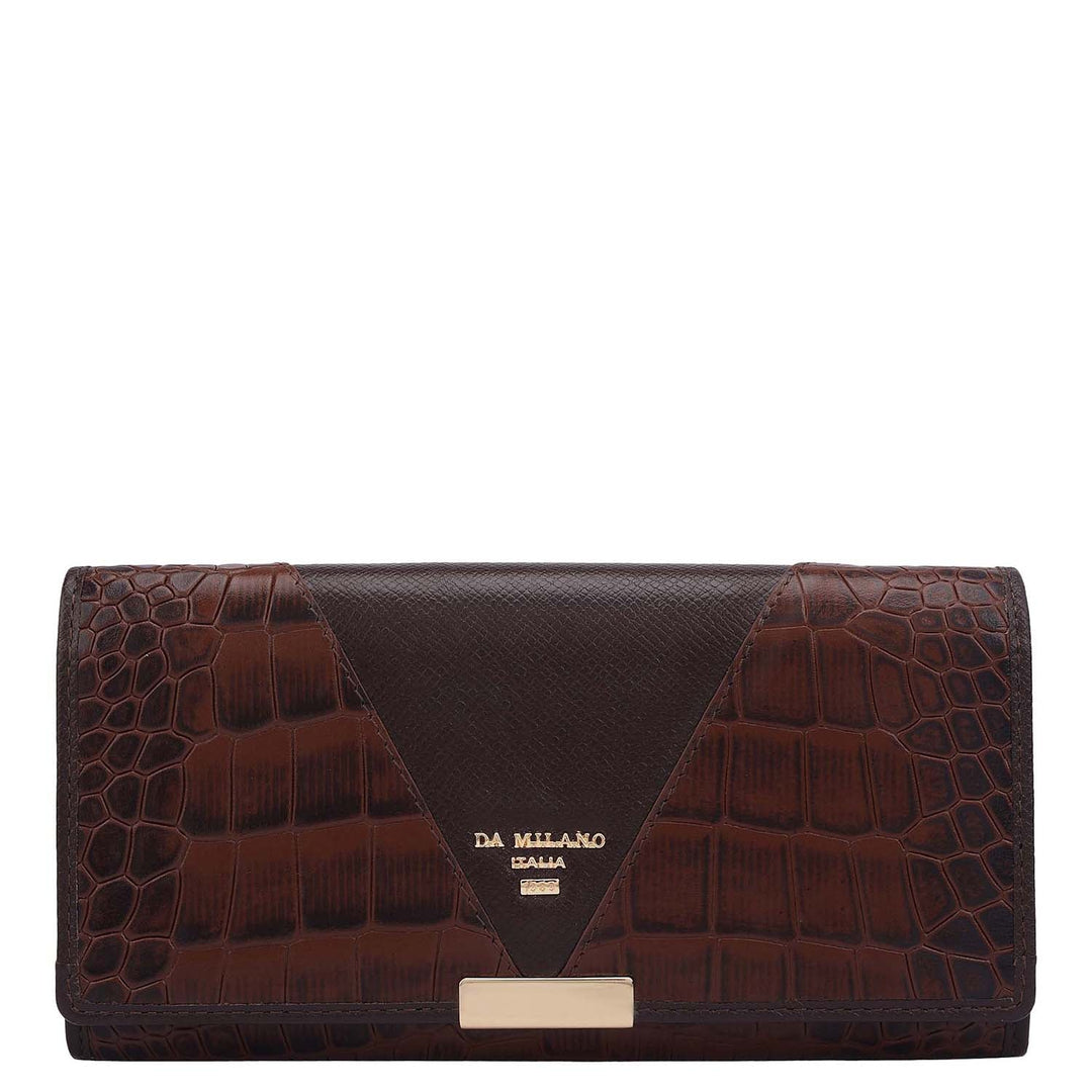 Croco Franzy Leather Ladies Wallet - Date