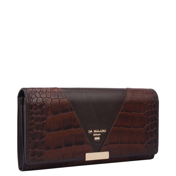 Croco Franzy Leather Ladies Wallet - Date