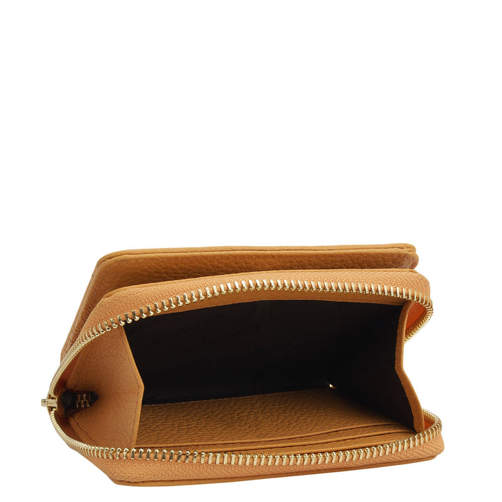 Canvas Wax Leather Ladies Wallet - Apricot Crush