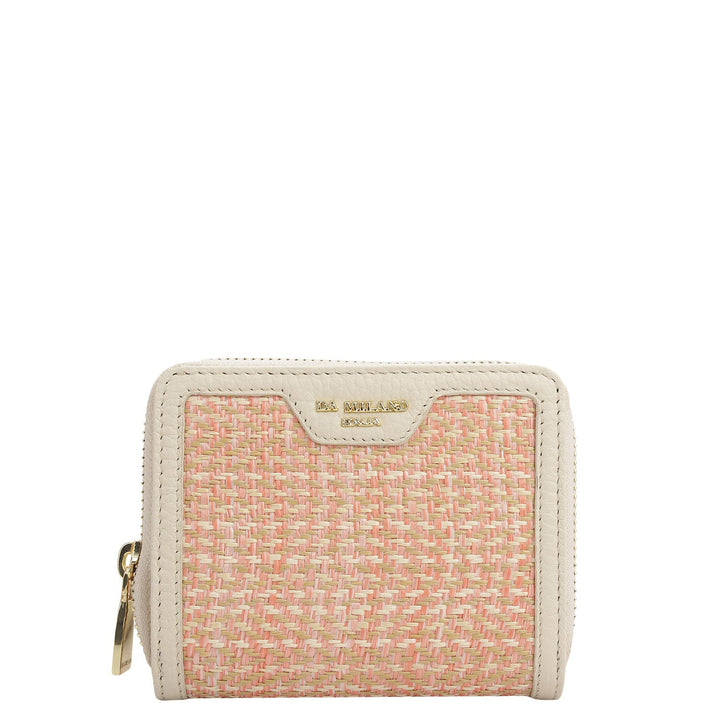 Canvas Wax Leather Ladies Wallet - Butter