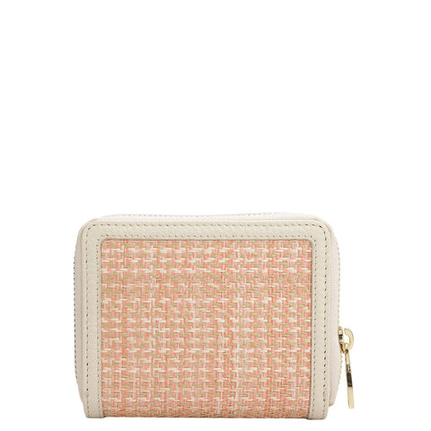 Canvas Wax Leather Ladies Wallet - Butter