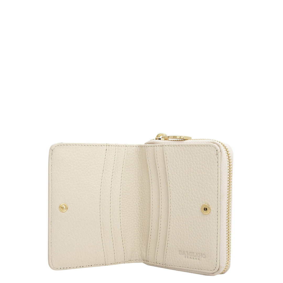 Canvas Wax Leather Ladies Wallet - Butter