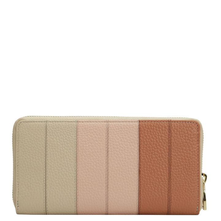 Wax Leather Women Wallet - Terracotta & Dove