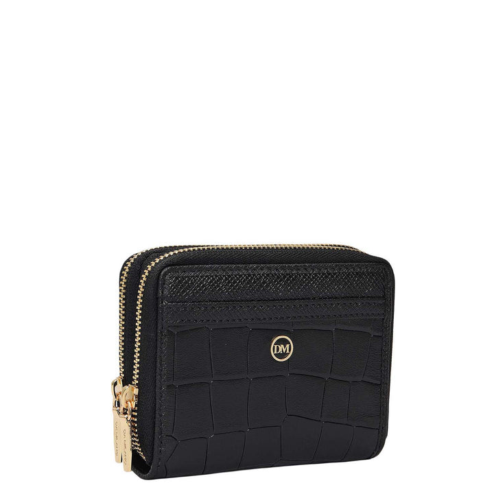 Croco Franzy Leather Ladies Wallet - Black