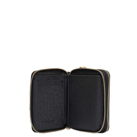 Croco Franzy Leather Ladies Wallet - Black