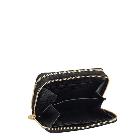 Croco Franzy Leather Ladies Wallet - Black