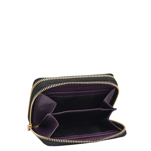 Croco Franzy Leather Ladies Wallet - Grapevine