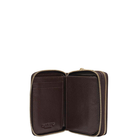 Croco Franzy Leather Ladies Wallet - Walnut