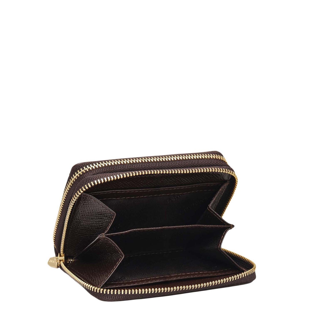 Croco Franzy Leather Ladies Wallet - Walnut