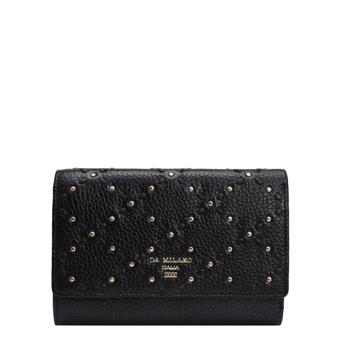 Wax Leather Ladies Wallet - Black