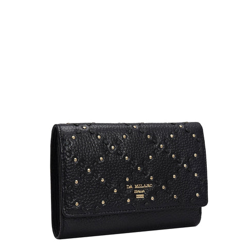 Wax Leather Ladies Wallet - Black