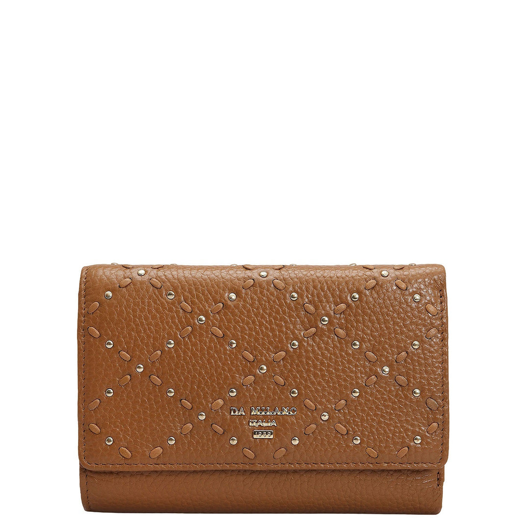 Wax Leather Ladies Wallet - Caramel