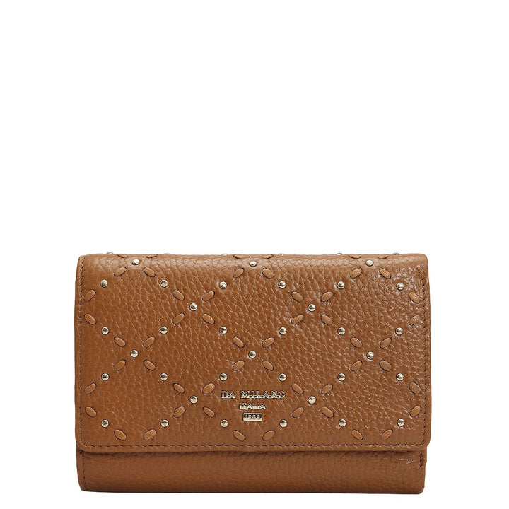 Wax Leather Ladies Wallet - Caramel