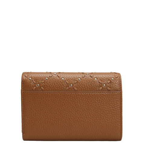 Wax Leather Ladies Wallet - Caramel