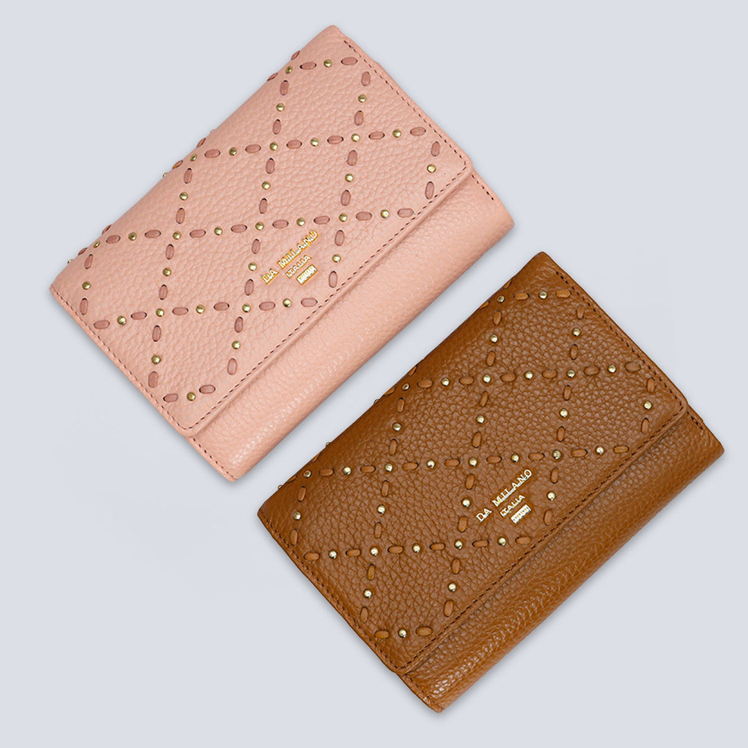 Wax Leather Ladies Wallet - Caramel