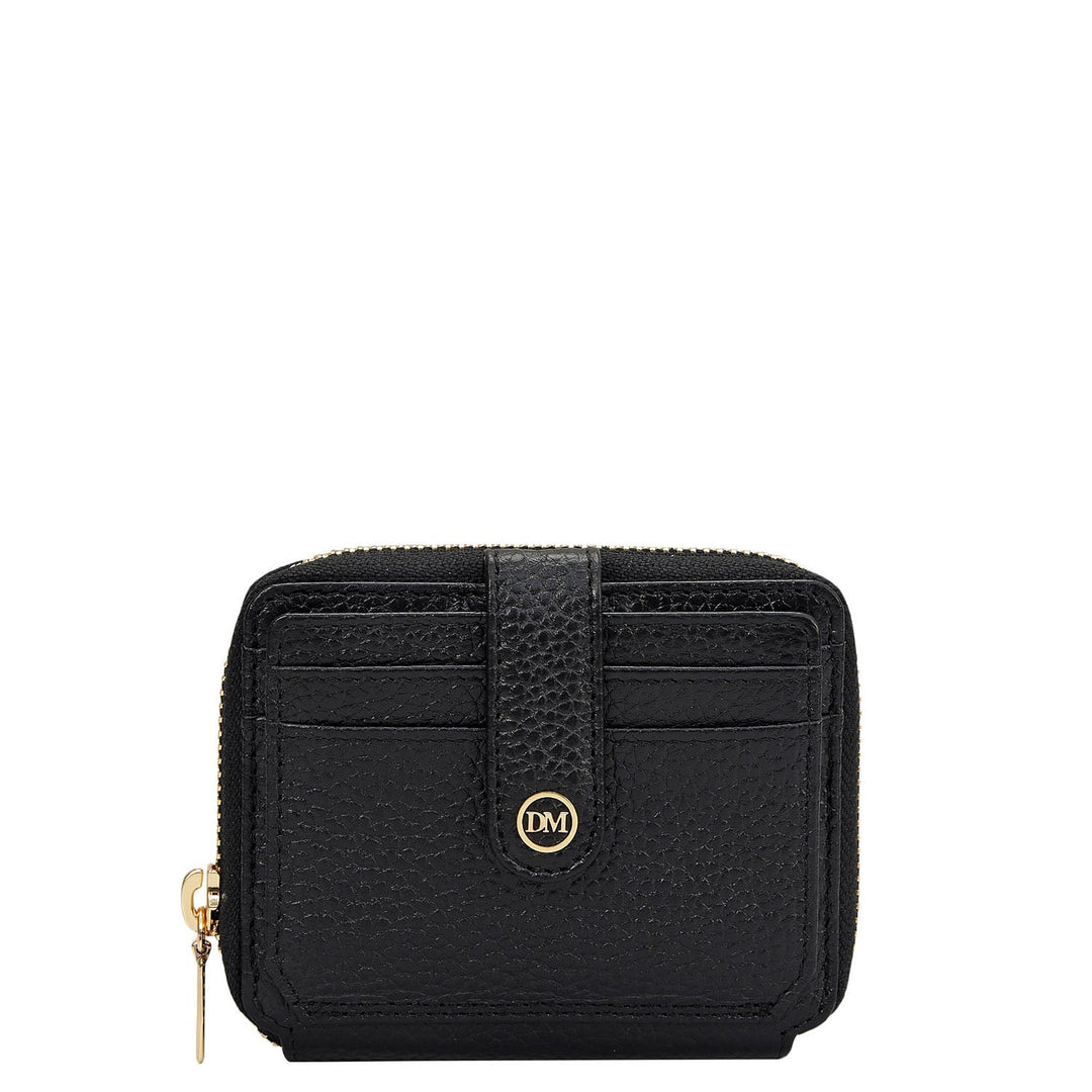 Wax Leather Ladies Wallet - Black