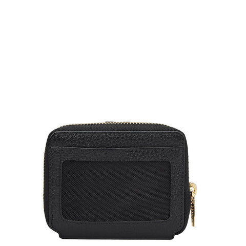 Wax Leather Ladies Wallet - Black