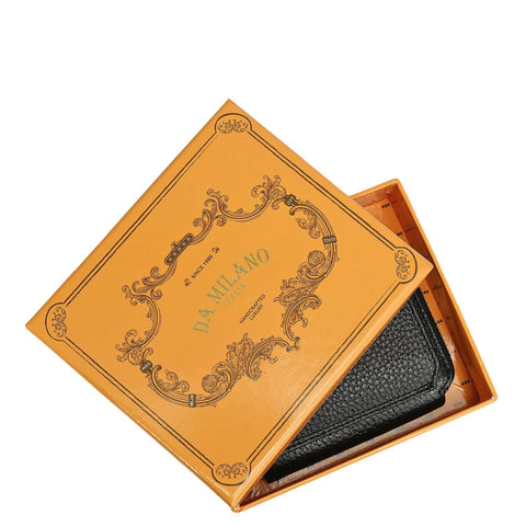 Wax Leather Ladies Wallet - Black