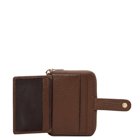 Wax Leather Ladies Wallet - Mocha