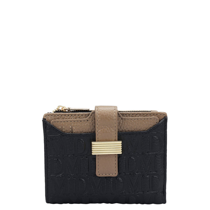 Monogram Leather Ladies Wallet - Black