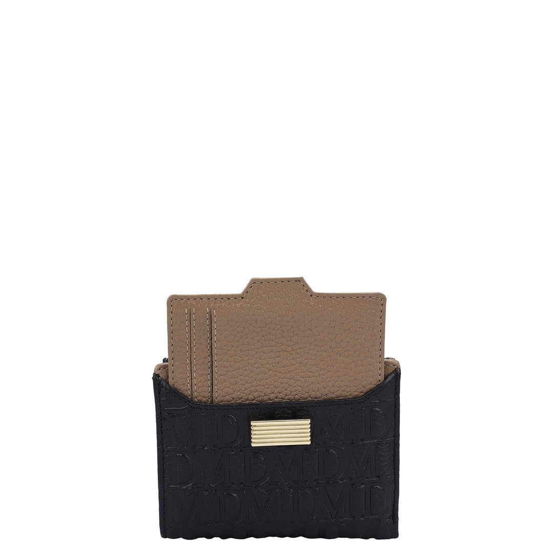 Monogram Leather Ladies Wallet - Black