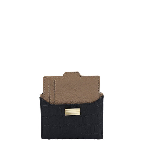 Monogram Leather Ladies Wallet - Black
