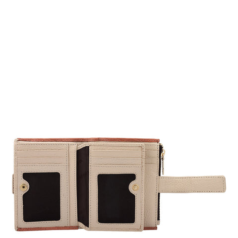 Monogram Leather Ladies Wallet - Terracotta