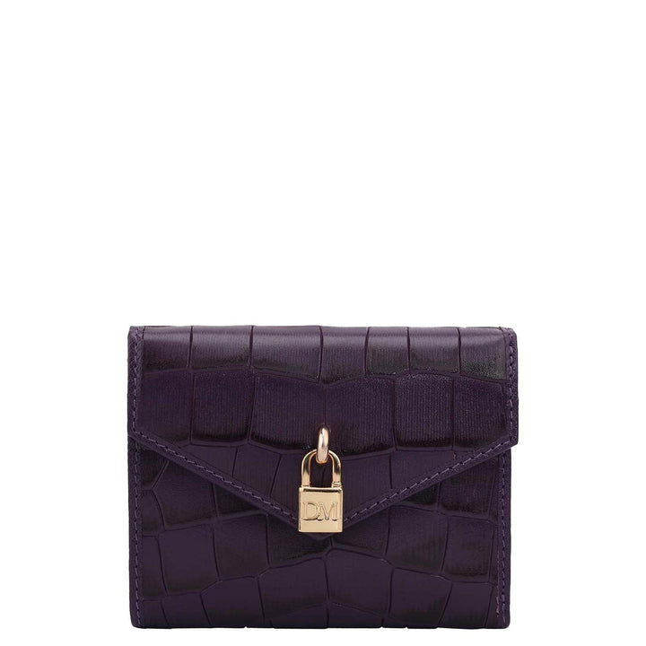 Croco Leather Ladies Wallet - Grapevine