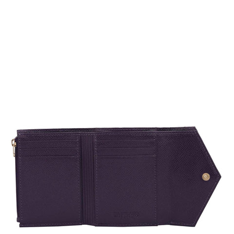Croco Leather Ladies Wallet - Grapevine