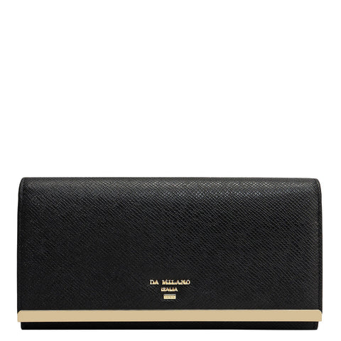 Franzy Leather Ladies Wallet - Black