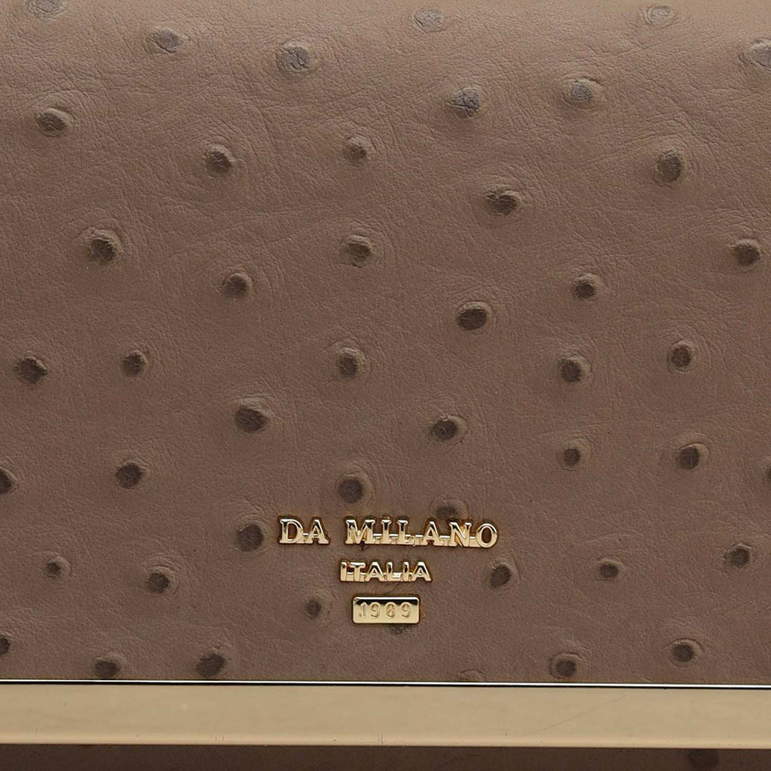 Ostrich Leather Ladies Wallet - Slate