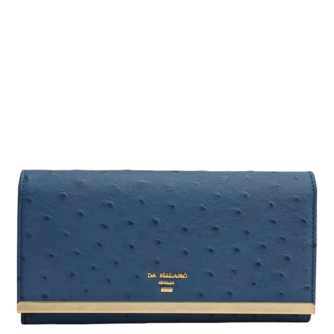 Ostrich Leather Ladies Wallet - Twilight