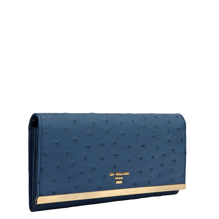 Ostrich Leather Ladies Wallet - Twilight