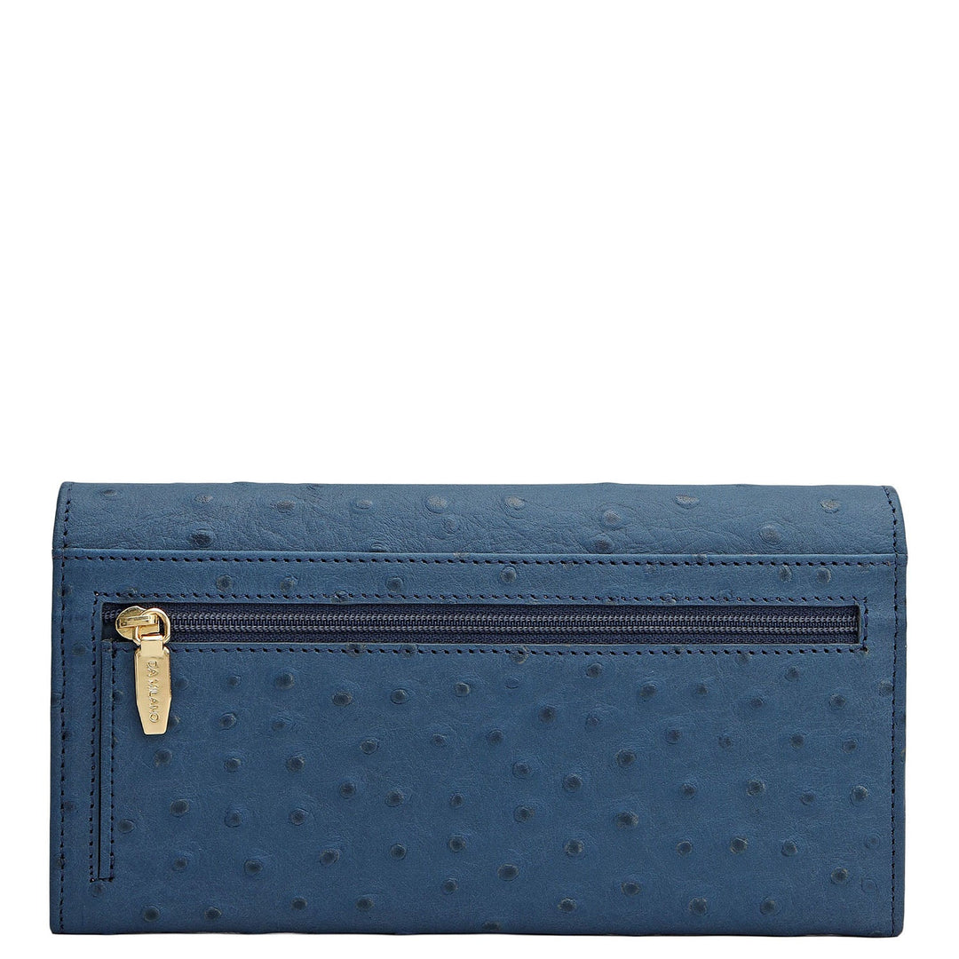 Ostrich Leather Ladies Wallet - Twilight