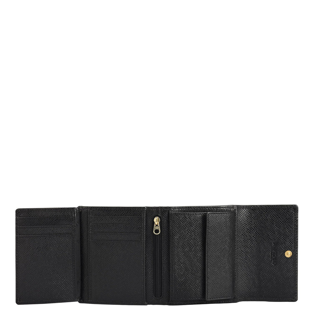 Croco Leather Ladies Wallet - Black