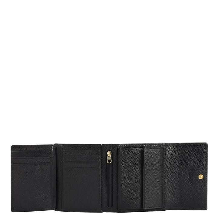 Croco Leather Ladies Wallet - Black