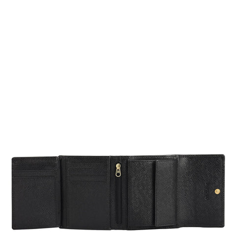 Croco Leather Ladies Wallet - Black