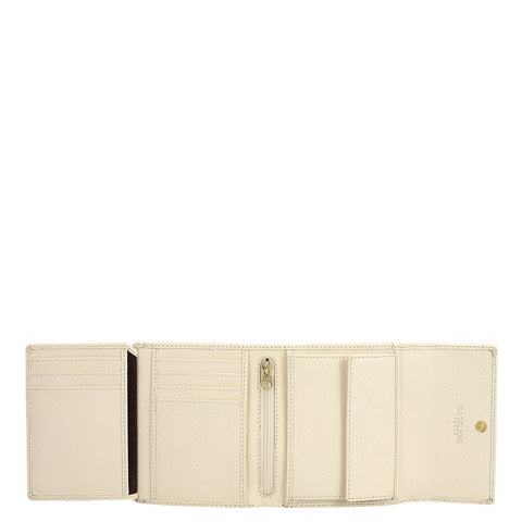 Croco Leather Ladies Wallet - Marshmallow