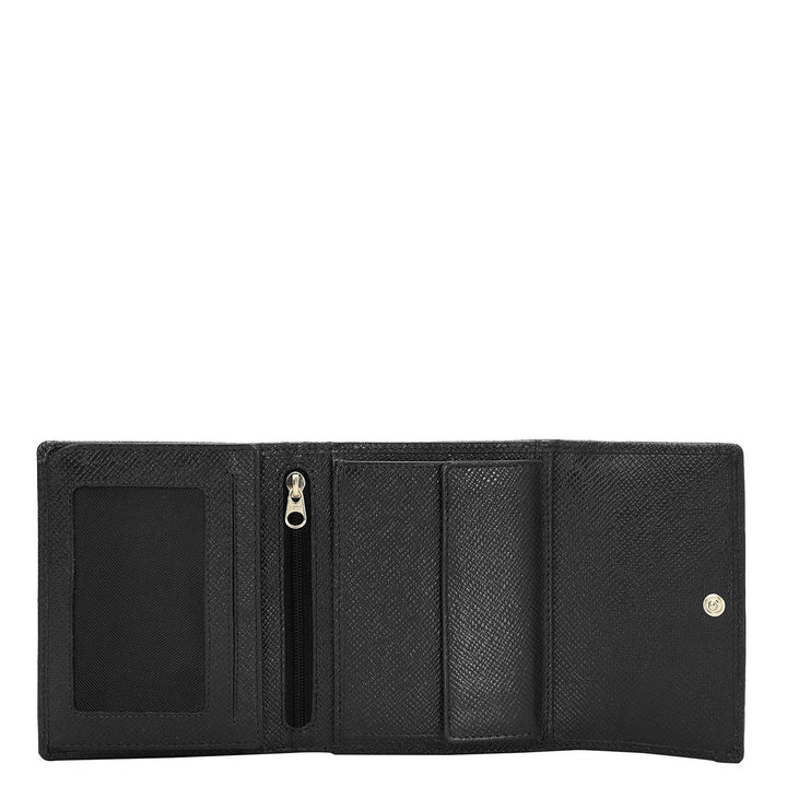 Croco Leather Ladies Wallet - Black