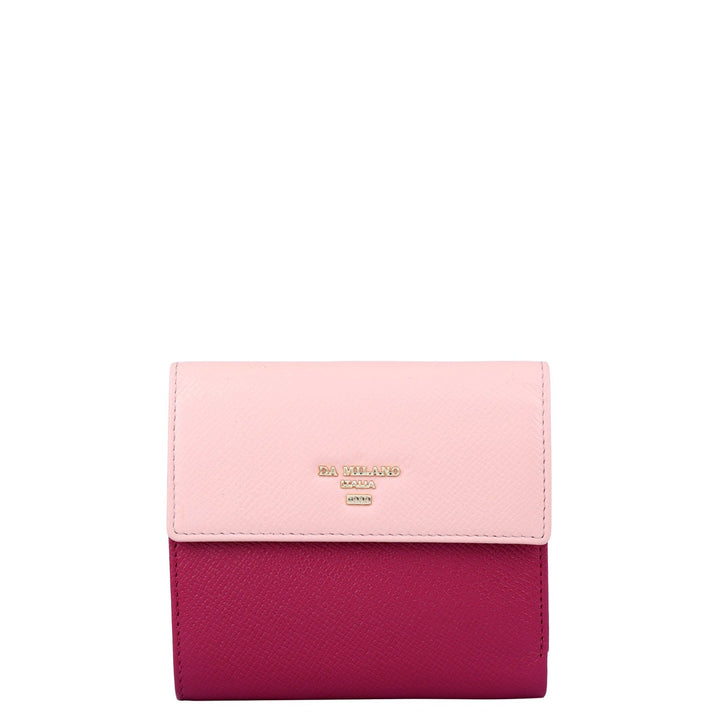 Franzy Leather Ladies Wallet - Plumberry & Peach