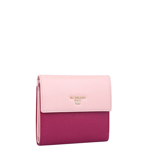 Franzy Leather Ladies Wallet - Plumberry & Peach