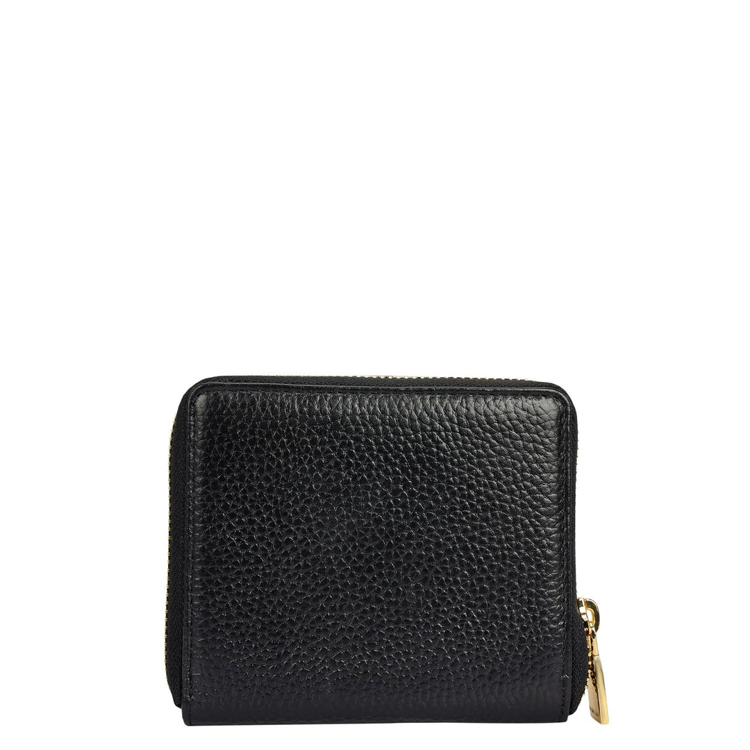 Wax Leather Ladies Wallet - Black