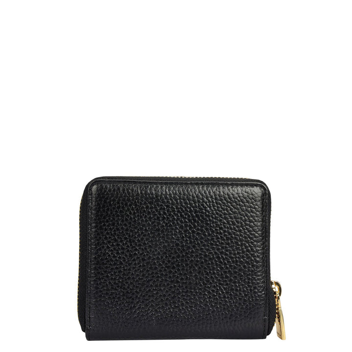 Wax Leather Ladies Wallet - Black