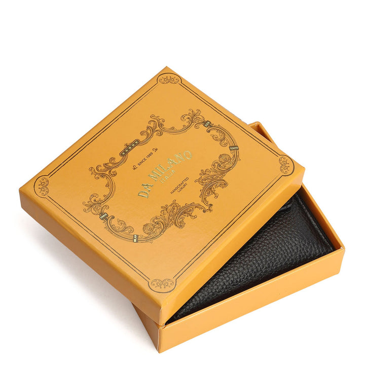 Wax Leather Ladies Wallet - Black